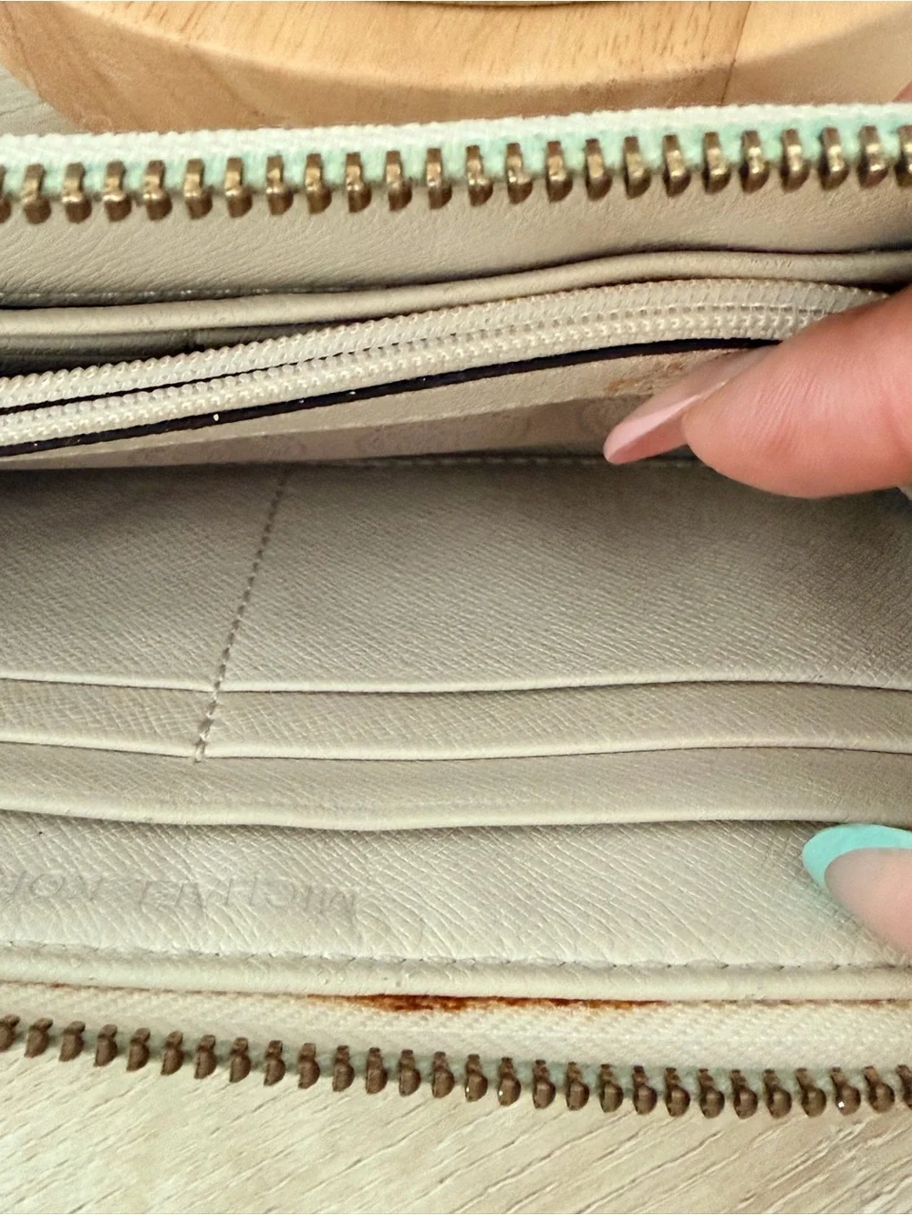 Michael Kors Beige Logo Zip Around Wallet
